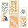 Nacnic set di 6 poster artistici Matisse. Collezione di lenzuola con forme fiorite e colorate per la decorazione d'interni. Formati A3 e A4. Con cornice color legno