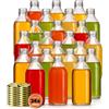 KADAX Set di 24 bottiglie in vetro 330ml con tappo a vite oro - bottiglie vuote da riempire per succhi, sciroppo, olio e liquore, conservazione alimentare