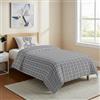 PENSIERI DELICATI Parure Copripiumino Singolo Flanella 100% Cotone, Sacco 155X200 CM e Federa 52X82 CM, Made in Italy, Copripiumino Lavabile In Lavatrice A 40°, Fantasia Tartan Orsetto Azzurro