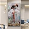 ZHUOYA Quadro su tela vintage con ballerina, poster e stampe di ballerine di danza classica, moda, donna, decorazione da parete per cameretta, 70x140 cm, senza cornice.