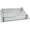 formano Vassoio rettangolare con cornice elegante, lunghezza ca. 37 cm, larghezza ca. 25 cm, colore: argento/trasparente