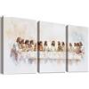 HALFLEMART 3Pcs Stampa su tela Con Cornice L'Ultima Cena di Gesù Pittura I Dodici apostoli Cristiani Quadri su tela Religioso Bibbia Rinascimento Quadri Moderni Soggiorno Church Stampe da Parete 50x70cm x3pcs
