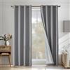 CYCMACO Tende Per Interni Lino 2 Pezzi, 140x200cm, Tenda Termica Isolante Freddo E Caldo, Tende Insonorizzanti, Moderne Coprente Tenda Con Anelli, Per Soggiorno Camera Da Letto, Grigio Chiaro