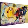 Wallazz Quadri Moderni Soggiorno Riproduzione Quadri famosi su tela - 100% Made in Italy - Wassily Kandinsky Giallo Rosso Blu - Quadro Camera da Letto - Qualità Artigianale - 50x100cm