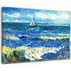 Grafic Quadro Van Gogh - Il mare a Les Saintes Maries - Stampa su tela Canvas con telaio in legno vero - Pronto da appendere - Quadri moderni per arredamento XXL (QUADRO CON TELAIO IN LEGNO, CM 110X84)