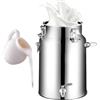 aliooila Tanica Acciaio Inox Per Olio Con Rubinetto Contenitore in Acciaio Per Olio Di Oliva Trasporto Del Latte in Acciaio Inossidabile Secchio,Capacity-5L