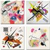 LuxHomeDecor Quadri kandinsky 4 pezzi 30x30 cm Stampa su Tela con Telaio in Legno arte arredo moderno