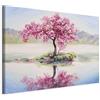 murando Quadro Fiori Albero 120x80 cm 1 pezzo Stampa su tela XXL Immagini moderni Murale Fotografia Grafica Decorazione da parete Japan Rosa Ciliegia come dipinto b-B-0623-b-a