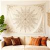 KQDRAVINE Tappeto Mandala da parete, 152×130 CM Tessuto Boho per Salotto, Camera, Campeggio Tappeto Mandala per Decorazione da Parete, Telo Boho