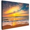 MuchoWow© Stampa Foto Quadro Moderno Quadri Moderni Soggiorno Con Cornice | 40x30 cm - Stampe Da Parete Camera Da Letto Matrimoniale Decorazione CanvasAlba - Spiaggia - Mare - Nuvole - Arancione