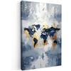 MuchoWow© Quadri Grandi Dimensioni Quadretti Da Parete Quadro Moderno | 60x90 cm - Camera Da Letto Stampa Foto Su Tela Soggiorno Cornice Decorazioni Mappa - Blu - Astratto