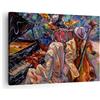 ARTTOR Moderno Quadro su Tela 70x50 cm Stampe da Parete Cultura Persone - 3481 | Jazz Musica Squadra Quadro Decorativo Piccolo 1 pezzo Soggiorno Camera da Letto Arte da Parete Decorazione da Parete ARTTOR