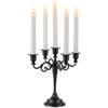 Sziqiqi Candelabro 5 Bracci, Nero, in Zinco | Portacandela Gotico per Candele Affusolate, Montaggio Semplice con Istruzioni, Candeliere per Halloween, Soggiorno, Tavolo