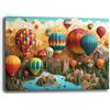 Printerland Quadri Cameretta MONGOLFIERE COLORATE Quadro moderno di tela da Parete XXL grande Stampa su tela canvas Camera da letto Decorazione Murale muro Arredo Cucina (50x70 cm, 3)