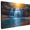 MuchoWow© Stampa su Tela Canvas Quadri per il Soggiorno Quadro Camera da | 60x40 cm - Letto Decorazioni Parete Cascata - Giungla - Natura - Cascate - Rocce