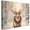MuchoWow© Quadri Moderni Soggiorno Regali Decorazioni Natilizie Poster Da | 40x30 cm - Parete Muro Salotto Quadro Grande Con Cornice Stampe Su Tela Camera Da Letto Renna - Inverno - Beige
