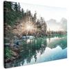 MuchoWow© Stampa Su Tela Decorazioni Pareti Canvas Grandi Dimensioni Quadri | 70x50 cm - Con Cornice Moderni Quadro Soggiorno Foto Camera Da Letto Muro Alberi - Lago - Natura - Montagne