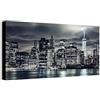 Wallazz Quadri Moderni Soggiorno New York, Skyline - 100% Made in Italy - Stampa HD su Tela Canvas - Quadro Camera da Letto - Qualità Artigianale - 50x100cm