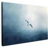 MuchoWow© Quadro Su Tela Grandi Dimensioni Quadri Moderni Soggiorno Stampa | 120x80 cm - Di Foto Decorazione Camera Letto Da Parete Con Cornice Dipinti Gabbiano - Bianco - Mare - Nebbioso