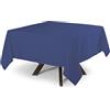 MYVORREI Tovaglia Quadrata Antimacchia da Tavola in Poliestere 100% Effetto Raso Mano Morbida - Copri Tavolo Cucina Impermeabile ed Elegante - Made in Italy - Effetto Lino - 220x220 Blu