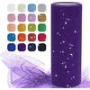 Uiopa Tulle Viola Scuro, 15cm x 22,8m Tulle Rotolo Glitter Tessuto Nastro Poliestere per Gonna Tutù, Decorazione per Matrimoni/Feste, Fiocco Regalo, Artigianato Fai-da-Te