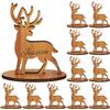 Gulfmew 12 Set di Segnaposti Natalizi Segnaposto da Tavolo in Legno Targhette con Nome 3D Segnaposto Autoportanti Segnaposto con Penna Decorazione Rustica da Tavolo per Ospiti Cena Festa