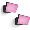 Philips Hue Discover Set di 2 Proiettori (Nero) | Applique da esterno - Bianco/Colore - Hue White and Color Ambiance