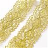 URROMA Nastro in pizzo con design floreale dorato, 4,5 m, con finiture metalliche dorate, per abbigliamento e artigianato (5 cm)
