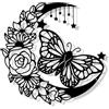 YunBey Decorazione da Parete in Metallo Decorazioni per | Farfalla di Fiore di Luna Scultura da Parete Farfalle Decorative in Metallo per Stanza della Ragazza Soggiorno