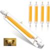 Homesally Lampadine R7S LED 118mm Dimmerabile, Lampada LED 30W R7S Sostituisce Alogena 300W J118, Lampadina LED R7S Luce, Doppia estremità COB Luce Lineare Proiettore, 4 Pezzi,Warm White,118mm 20W