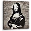 Artenor Quadro Graffiti La Gioconda in Stile Street Art, 60 x 60 cm - Made in Italy, Quadri Moderni Soggiorno, Camera da Letto, Cucina, Poster da Parete, Decorazioni Casa