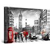Startonight Quadro su Tela Big Ben London Nero Bianco Rosso - Grandi Quadri Moderni Paesaggio - Stampe Grande per Soggiorno Stampe Incorniciate 80x120 cm, Decorazione Parete, Idea Regalo