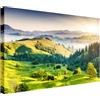 Wallazz Quadri Moderni Soggiorno Paesaggio di campagna, Fiori - 100% Made in Italy - Stampa su Tela - Quadro Camera da Letto - Qualità Artigianale - 50x100cm