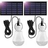 SCNNC Lampade Solari Sospensione da Esterno 3W con 3,45m Cavo | Luce LED Solare Portatile con Pannello Solare per Pesca, Tenda da Campo, Escursionismo, Emergenza, Giardino, 2 Set