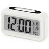 Sarsumir Sveglia Digitale, Sveglia da Comodino Silenziosa Smart a Batteria con Luce Notturna a LED Orologio Digitale con Funzione Snooze Data Temperatura per Bambini Ragazza Ragazzo Adulti, Bianco
