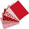 Jukway 6 Pezzi Tessuto di Cotone al Metro, 50 x 50 cm Stoffa al Metro 100% cotone Stoffe patchwork, per cucito, trapunte, decorazione fai da te, artigianato, stampato, pacchetti di tessuto (rosso)