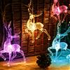 ISAKEN Catena di luci a forma di renna, 20 LED, per interni, alimentata a batteria, illuminazione natalizia colorata per interni ed esterni, decorazione natalizia a LED, 3 m
