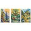 Generic - Set di 3 poster da viaggio vintage Il Signore degli Anelli - Poster su tela - Arte murale per soggiorno - 20 x 30 cm