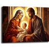 Printerland Quadro Moderno Maria Giuseppe Bambinello Gesù Quadri moderni di tela canvas da Parete XXL grande Capezzale Stampa su tela Camera da letto Decorazione Muro Soggiorno Arredo Cucina (50x70 cm, 6)