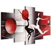 B&D XXL - Quadri Moderni Camera da Letto Matrimoniale, Astratto, 150x75 cm | Chiodi Inclusi, 5 Pezzi, Quadro Moderno, Stampa su Tela, Componibili, Resistenti Allo Sbiadimento, Produzione Europea