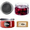 KADAX Set di 10 barattoli in vetro 250ml Ø66 - tappo a vite ermetico, lavabili in lavastoviglie, per marmellate, miele, conserve e spezie