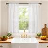 Ystyle Tende per Interni Effetto Lino 2 Pezzi, 70x60 CM, Bianco | Tenda Trasparente con Trama a Croci, Curtains Voile con Tasca, Moderna Leggere Eleganti per Camera da Letto e Soggiorno