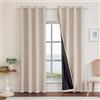 Ystyle Tende Oscuranti 100% Effetto Lino 2 Pezzi, 200x260cm, Tenda Oscurante da Interno con Occhielli, Tende per Interni Moderne per Camera da Letto e Soggiorno, Marrone Chiaro