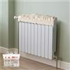 Generico 3PZ Copricalorifero Magico Elasticizzato in Beige, Estensibile da 40 a 80 cm e da 80 a 140 cm, Tessuto, Ecrù,Copri Termosifoni Copritermosifone Stoffa In Cotone Copricalorifero Elasticizzato