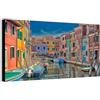 Wallazz Quadro su Tela Veneto - Quadri Moderni Soggiorno - Venezia, Verona, Padova, Vicenza, Treviso, Cortina - Stampa su Tela Canvas HD - Quadro Moderno Soggiorno 70x140 cm