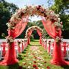 EUBSWA Rotolo Tulle Rosso, 3 m x 160 cm di tessuto in organza, tulle morbido per cucito, tessuto a rete decorativo per decorazioni per matrimoni, tende, decorazioni a mano, arco cerimoniale