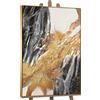 YS-Art Quadro Astratto Moderno Oro Nero e Bianco Dipinto a Mano su Tela