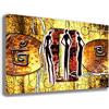 Printerland Quadro Moderno ETNICO arte africana donna sole africa Quadri moderni da Parete XXL grande Stampa su tela Canvas Decorazione muro Murale Soggiorno Arredo Camera da letto Cucina (70x100 cm, 4)