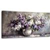 MHARTK66 Quadri Moderni Soggiorno Grandi, 50x100 cm Stampe da Parete Fiori Viola, Botanico Quadro Camera da Letto Su Tela Decorazioni Parete Bagno Cucina Ufficio Sala Da Pranzo