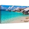 canvashop Quadri Moderni Mare Sardegna 120x70 cm | Soggiorno, Stampe da Parete, Quadro, Camera da Letto, Tela Canvas, Grandi Dimensioni